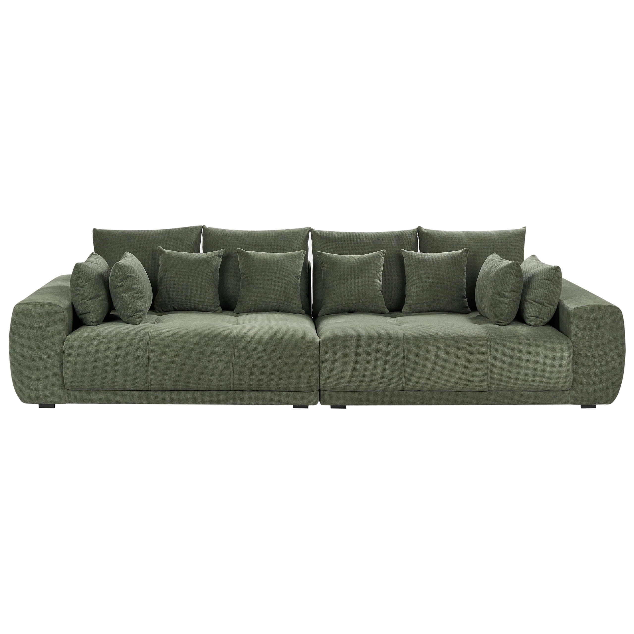 4-SITZER-SOFA dunkelgrün Torpo - Schwarz/Grün, Textil (308/84/136cm) - Beliani