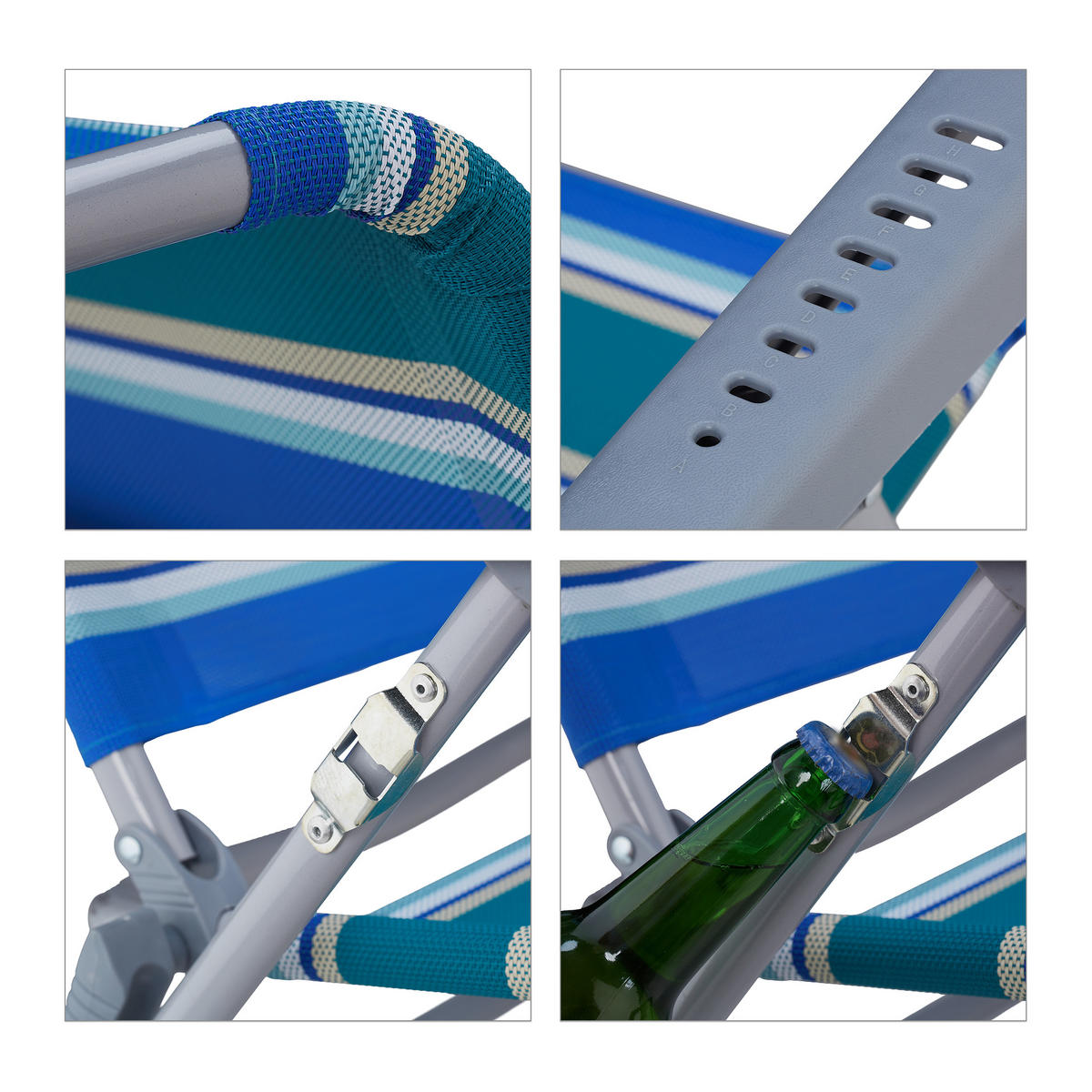 KLAPPLIEGESTUHL - Multicolor, Kunststoff/Textil (59/78/85cm) - Relaxdays