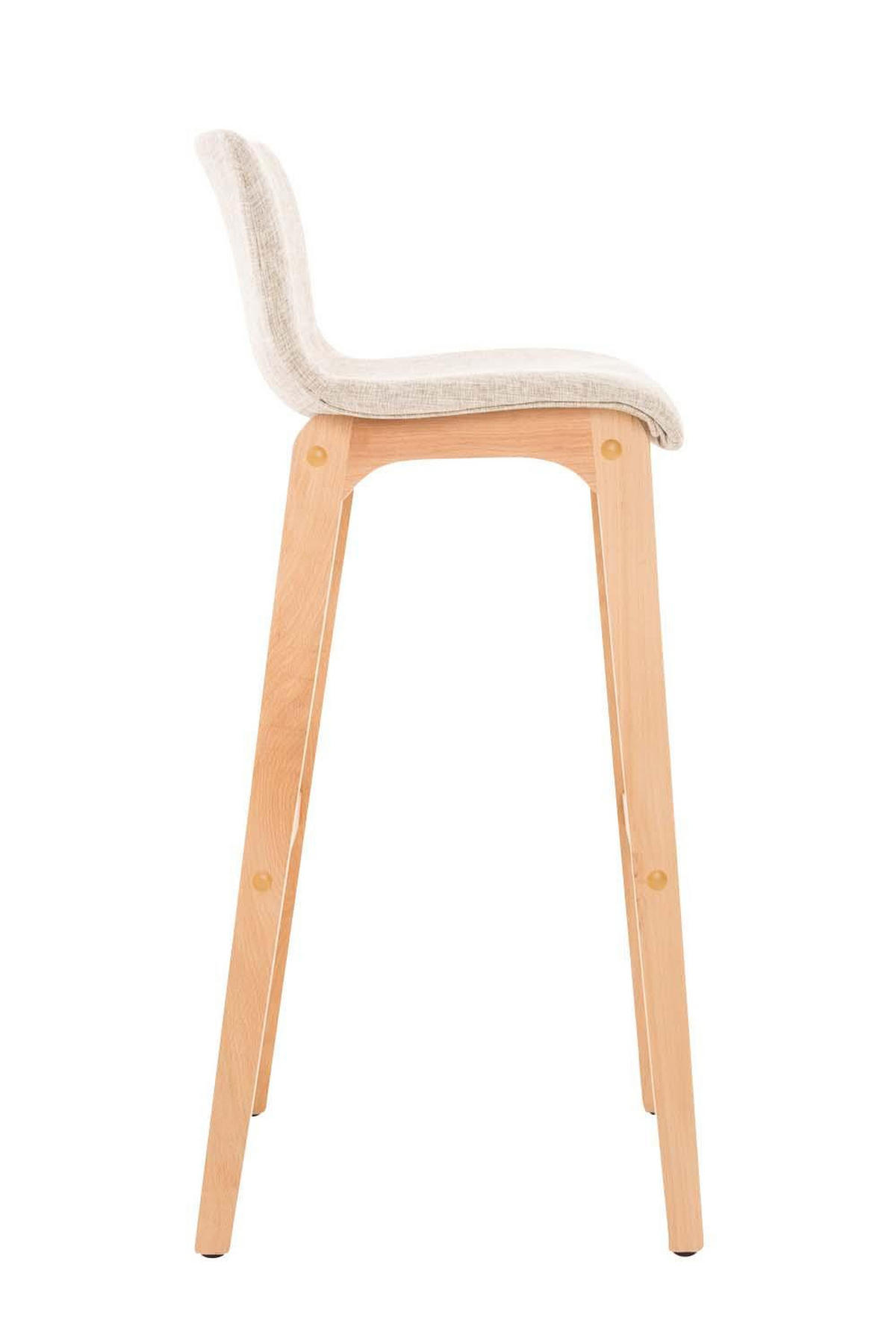 BARHOCKER Stoff creme - Eukalyptusholzfarben/Creme, Holz/Textil (41/101/46cm) - CLP