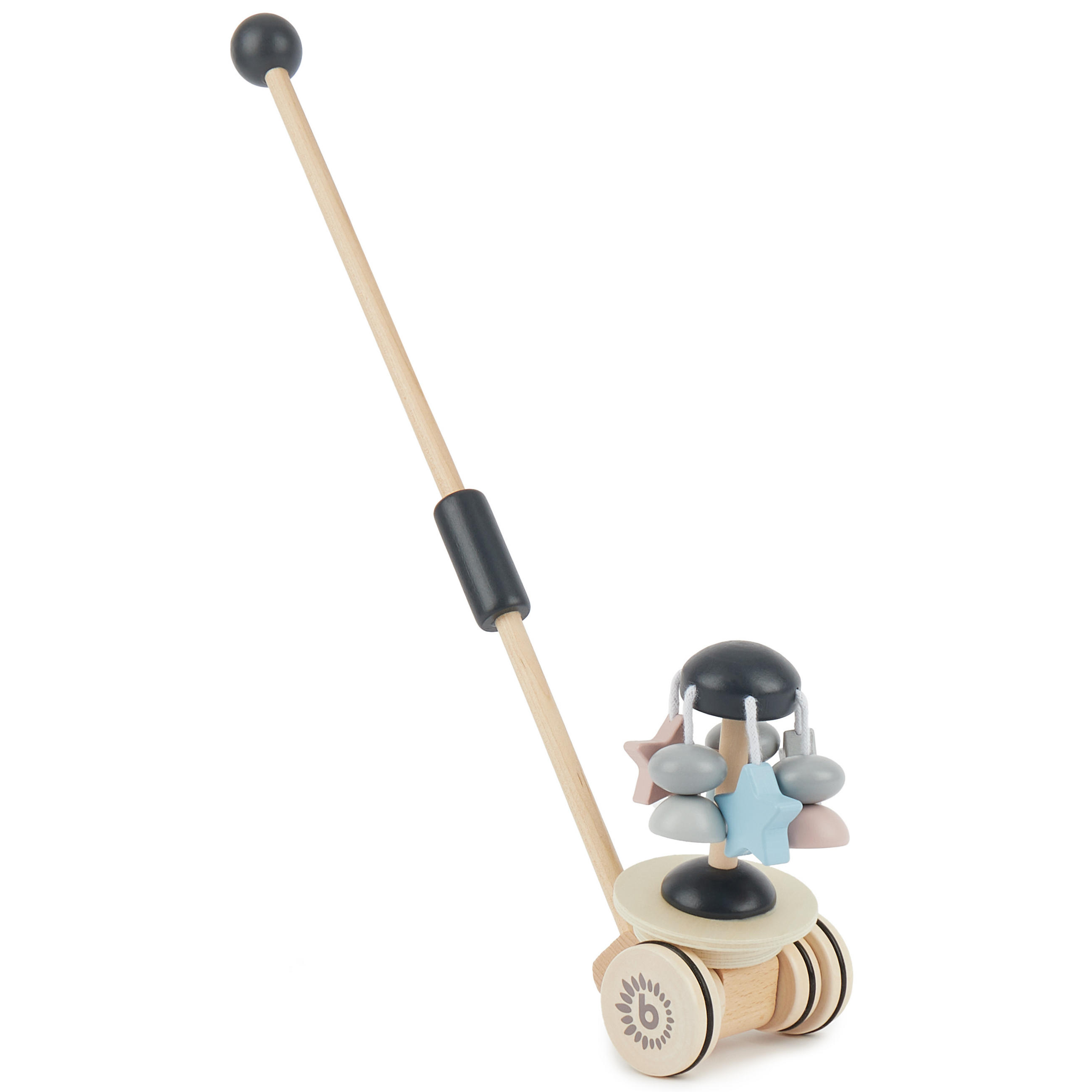 SCHIEBESPIELZEUG Holz mit Stern-Karussel - Blau, Holz (11/30cm) - Bieco Spielwaren