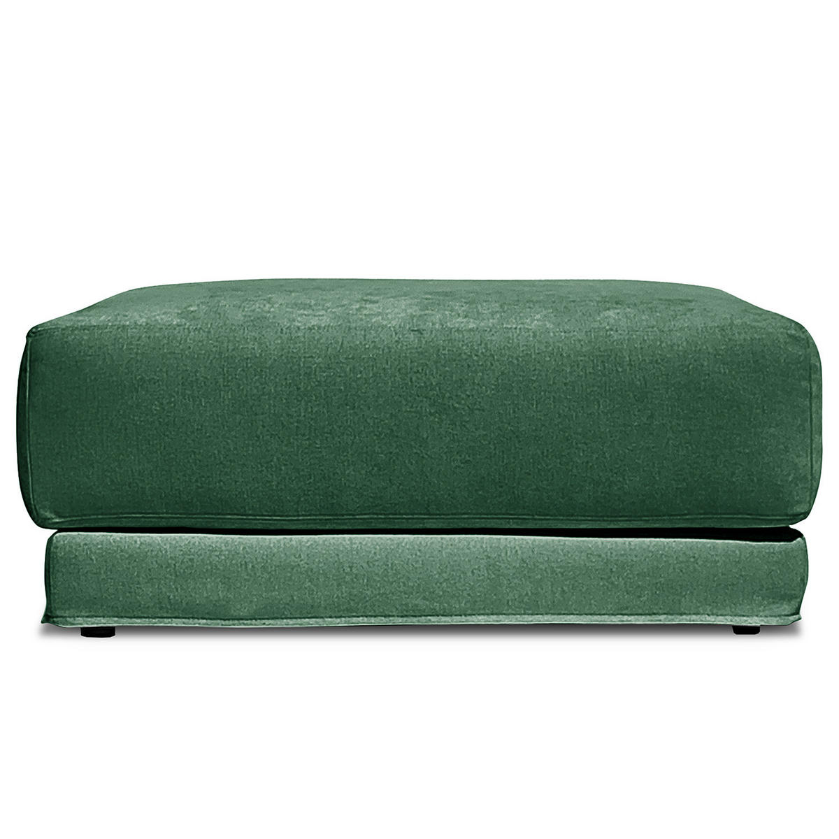 POLSTERHOCKER mit Wechselbezug - Webstoff - Schwarz/Grün, Holz/Kunststoff (92/45/92cm) - home24