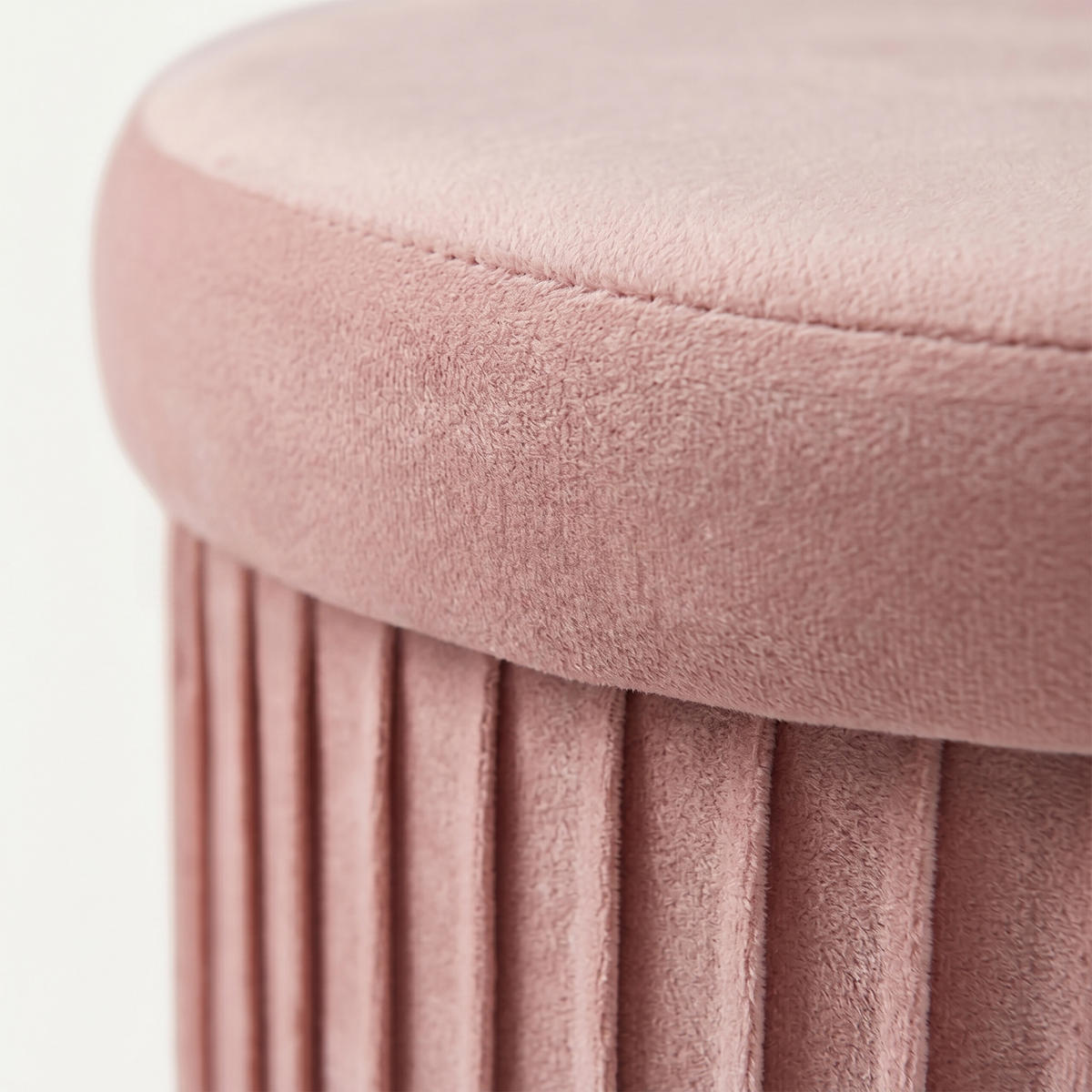 PUFF Rosa sammet med förvaring hopfällbar 38x38 cm - Pink, Träbaserade material/Textil (38/38/38cm) - Relaxdays