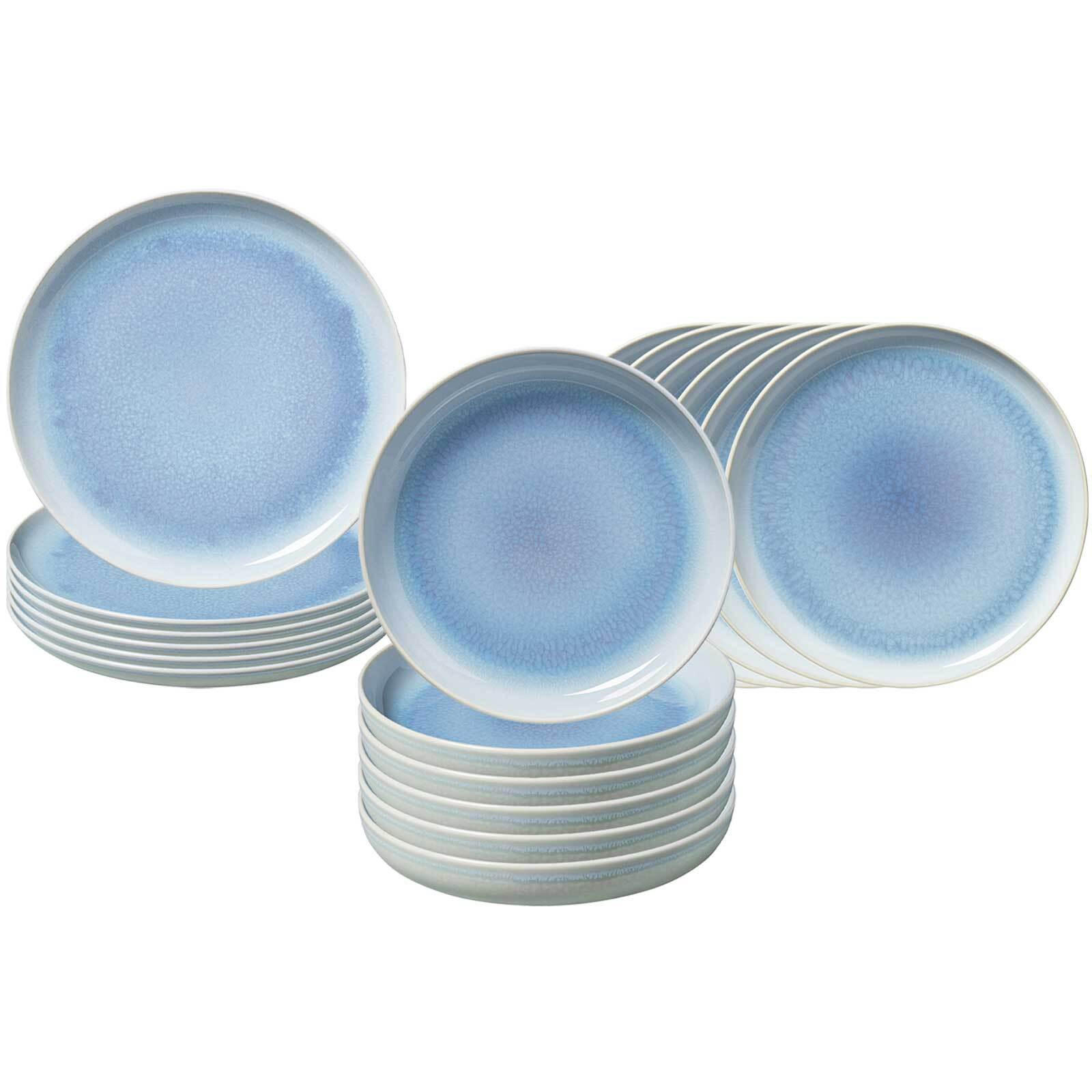 TELLER-SET Crafted Blueberry 18er Set - Hellblau, Keramik (1/1/1cm) - like.Villeroy & Boch