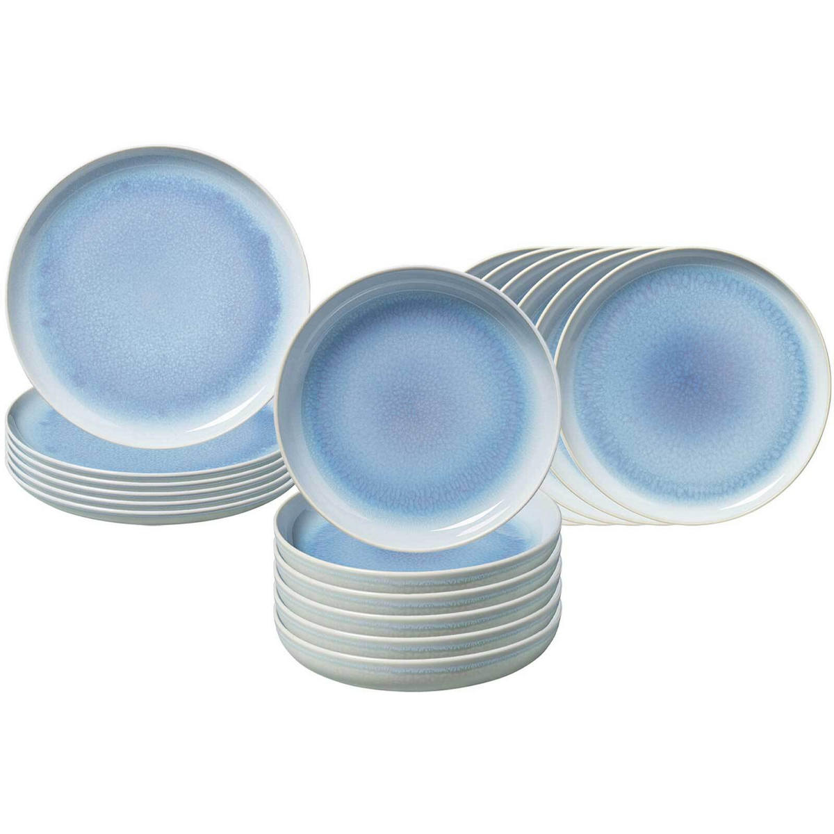 TELLER-SET Crafted Blueberry 18er Set - Hellblau, Keramik (1/1/1cm) - like.Villeroy & Boch