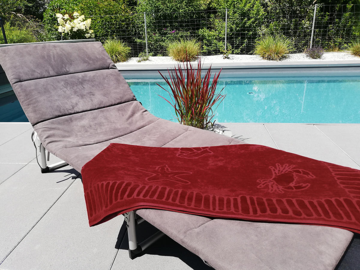 STRANDTUCH, 100x200 cm, 100% Baumwolle, Rot - Bordeaux, Textil (100/200cm) - Zollner