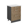 KÜCHENSCHRANK R-Line Artisan-Eiche 60 cm AP Marmor - Anthrazit/Eiche Artisan, Holzwerkstoff (60/81.6/60cm) - Vicco
