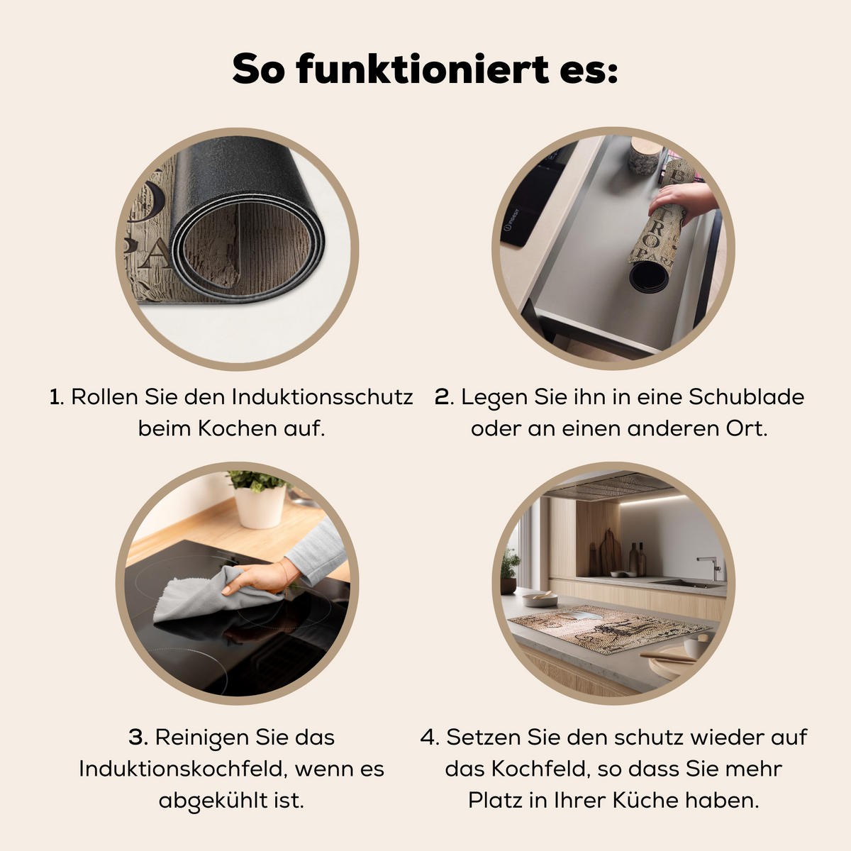 HERDABDECKPLATTE Bistro Parisien - Café - Kaffee - Jahrgang 85x52 cm - Cappuccino, Kunststoff (85/52/0.2cm) - MuchoWow