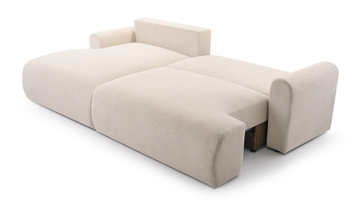 ECKSOFA mit Schlaffunktion Brauel, Creme - Creme, Textil (150/260cm) - Meblito