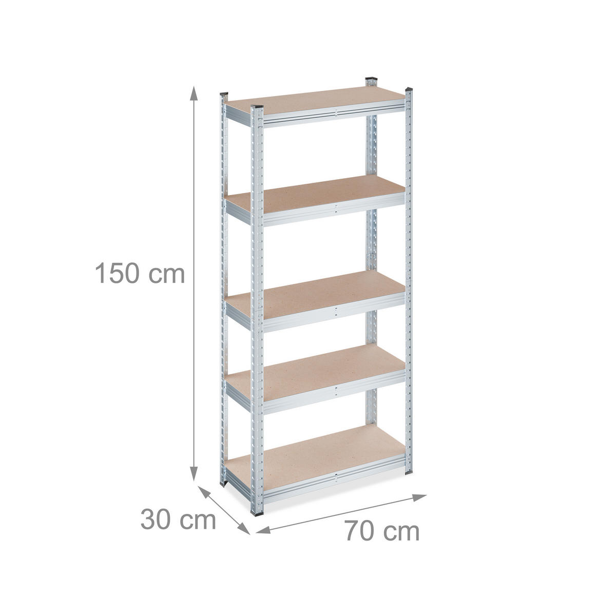 SCHWERLASTREGAL - Multicolor, Holzwerkstoff/Kunststoff (70/150/30cm) - Relaxdays