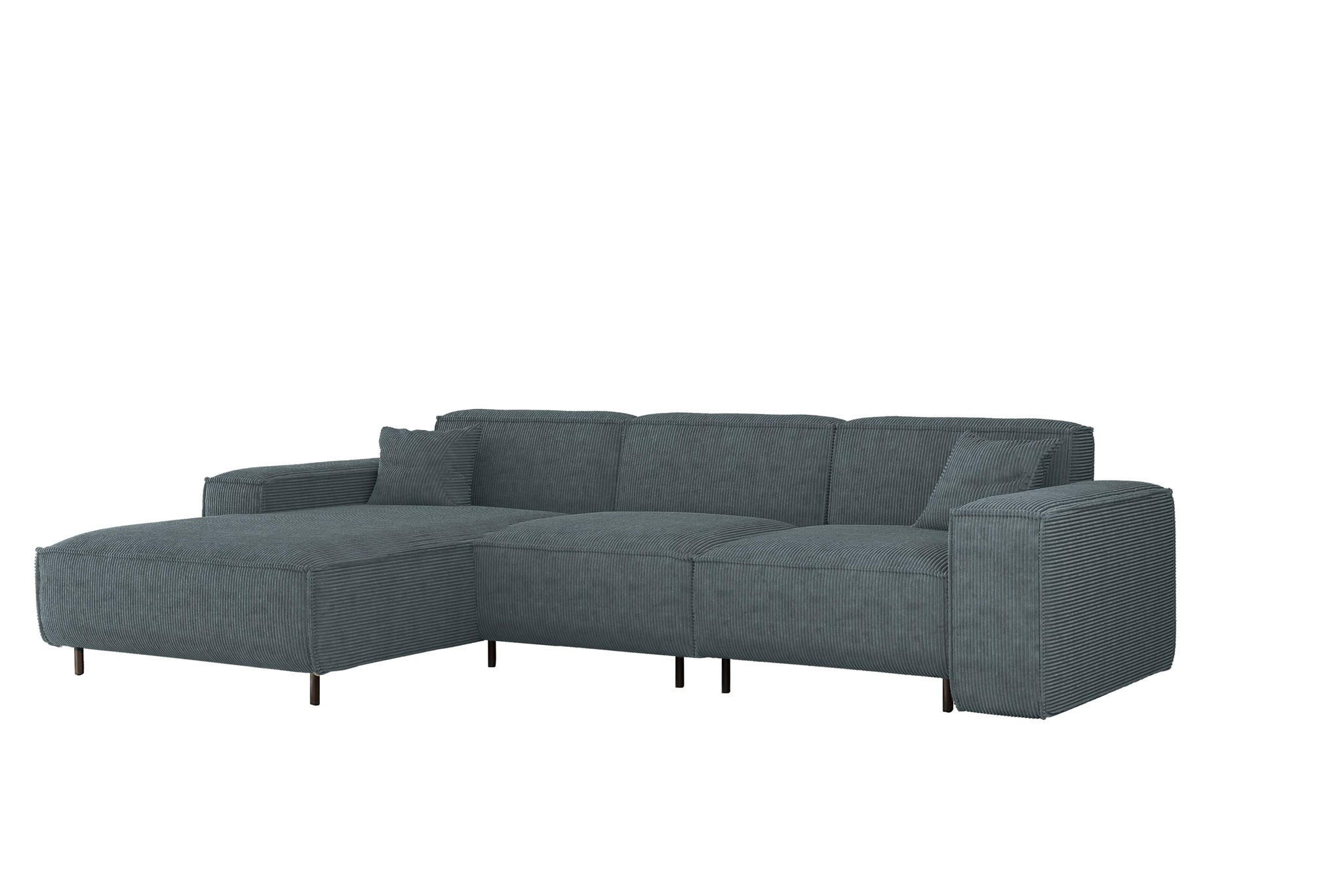 ECKSOFA Gloria In Scala - Blau, Holzwerkstoff/Textil (165/266cm) - Fun Möbel