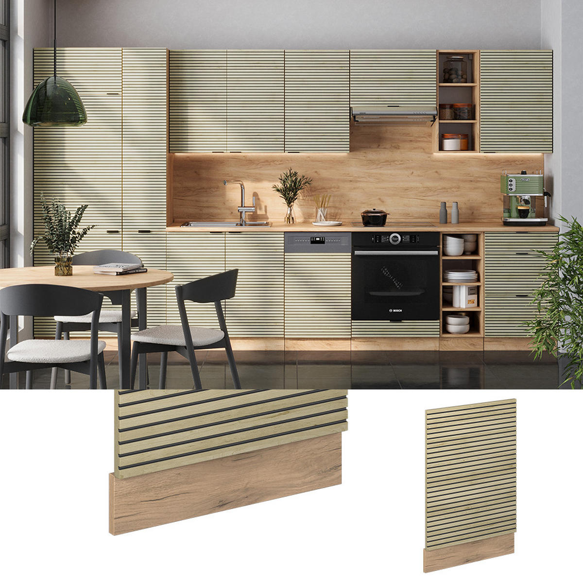 FRONTBLENDE Fame-Line Eiche Paneel 45 cm ohne AP - Honigeiche/Hellbraun, Holzwerkstoff (45/67.4/1.6cm) - Vicco