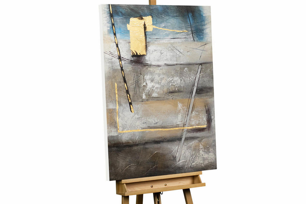 ACRYLBILD HANDGEMALT 75/100 cm - Grau, Holz/Textil (75/100cm) - KUNSTLOFT