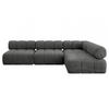 ECKSOFA modulares Sofa Samaro-L2 - 285x190x70 cm Dunkelgrau Velours - Dunkelgrau, Holzwerkstoff/Textil (285/190cm) - ALTDECOR