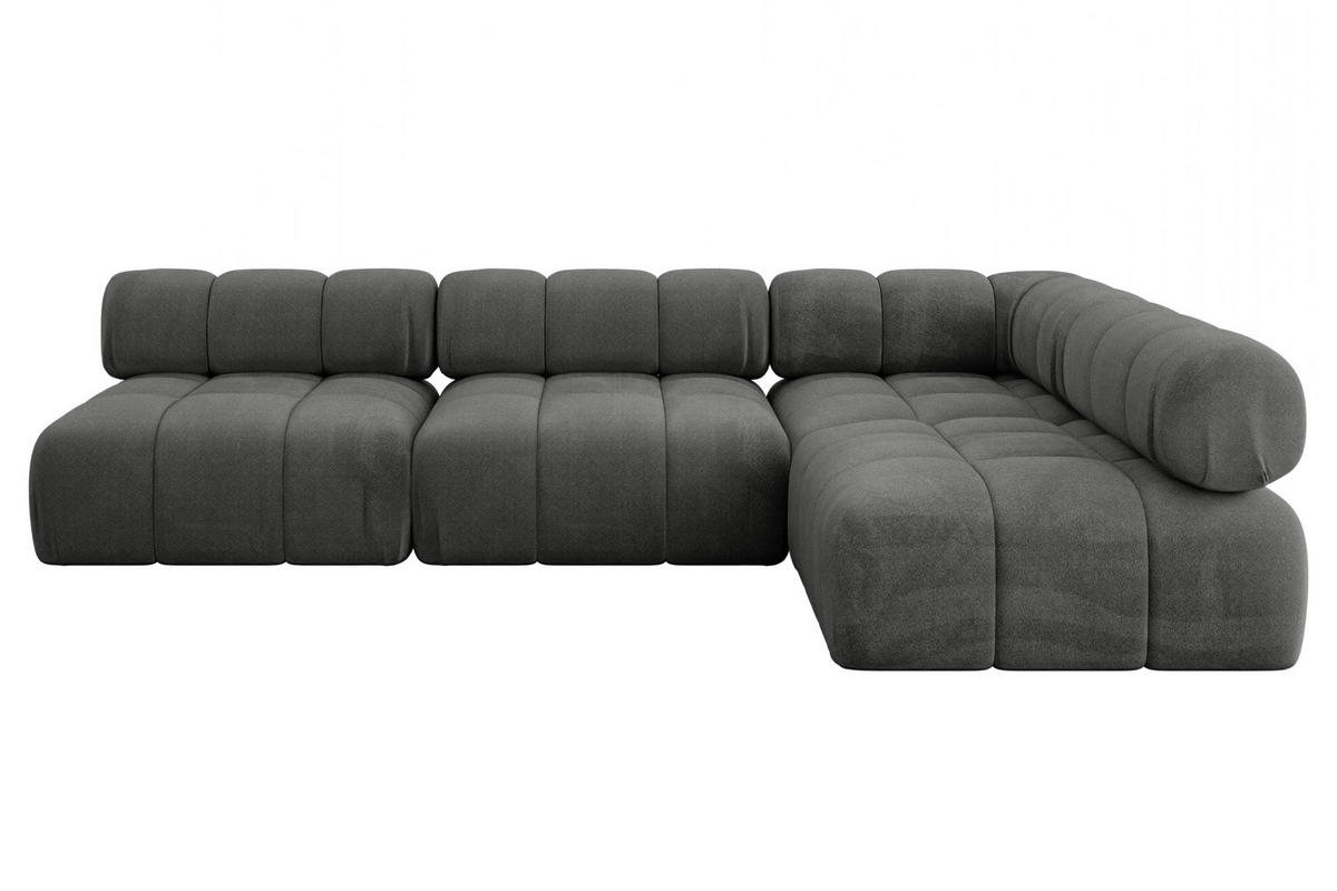 ECKSOFA modulares Sofa Samaro-L2 - 285x190x70 cm Dunkelgrau Velours - Dunkelgrau, Holzwerkstoff/Textil (285/190cm) - ALTDECOR