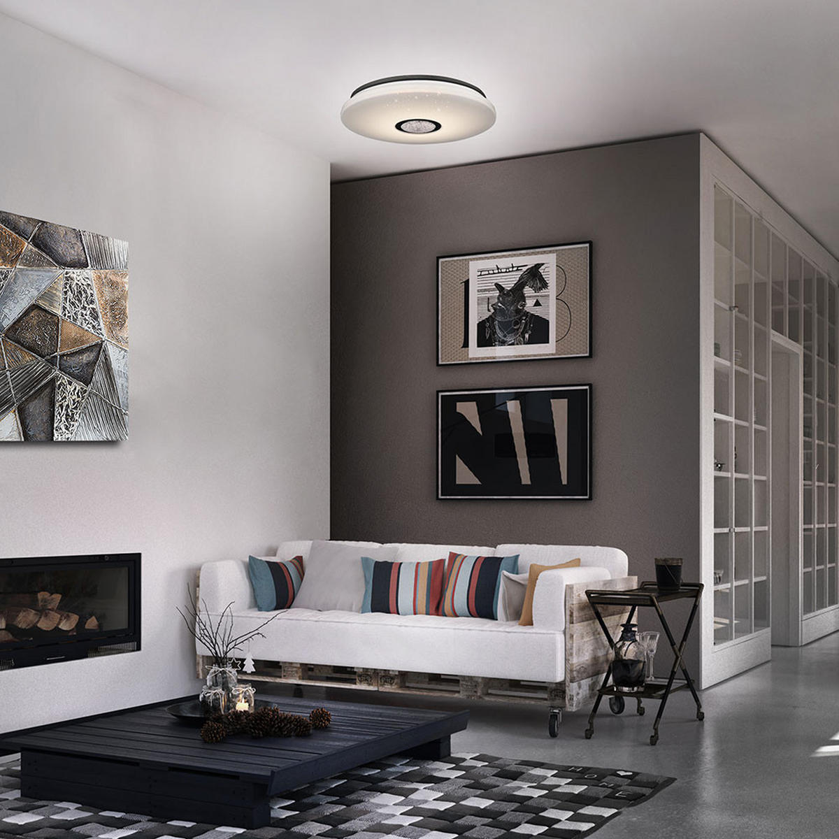 LED DECKENLEUCHTE Albury Weiß Kunststoff - Weiß, Kunststoff (59/59/9cm) - Nowa