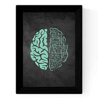 POSTER Schwarz-Weiß Blatt – Zerebral A3 Rahmenlos - Klar, Papier (29.7/5/42cm) - Nacnic