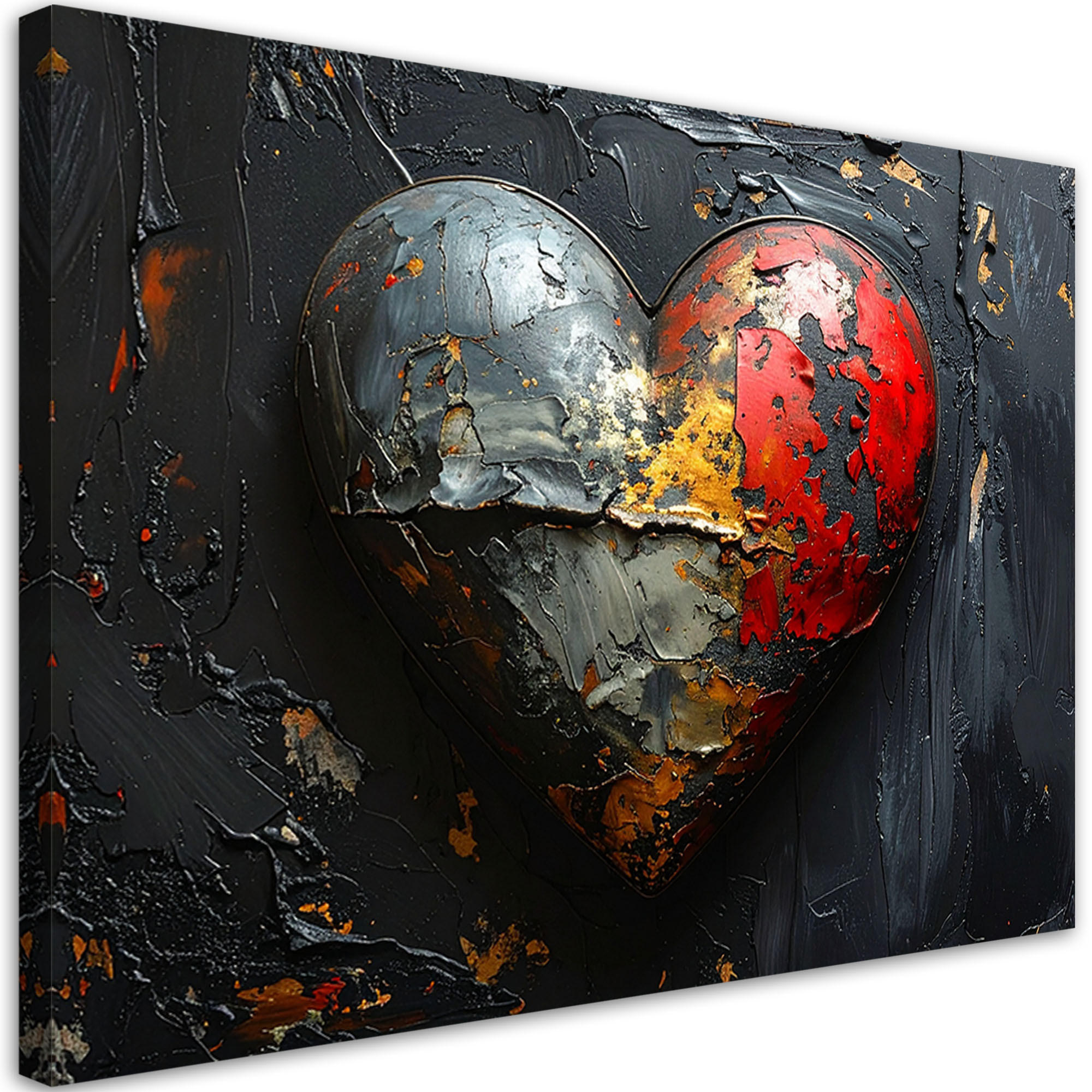 Feeby Leinwandbild Schwarz 30x20 cm
