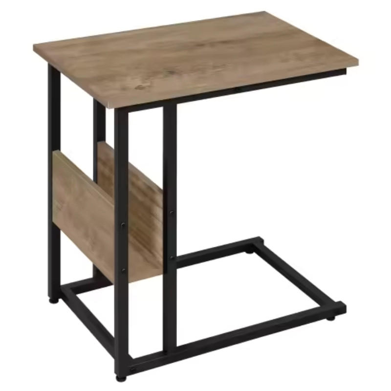 BEISTELLTISCH Grau/Holzfarben 55/36/59,5 cm - Naturfarben, Metall (55/36/59.5cm) - PANGIVO
