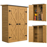 GERÄTESCHUPPEN DE-17616 2 feste Böden, Doppeltüren Braun - Braun, Holz (115/156/53cm) - ComfortXL