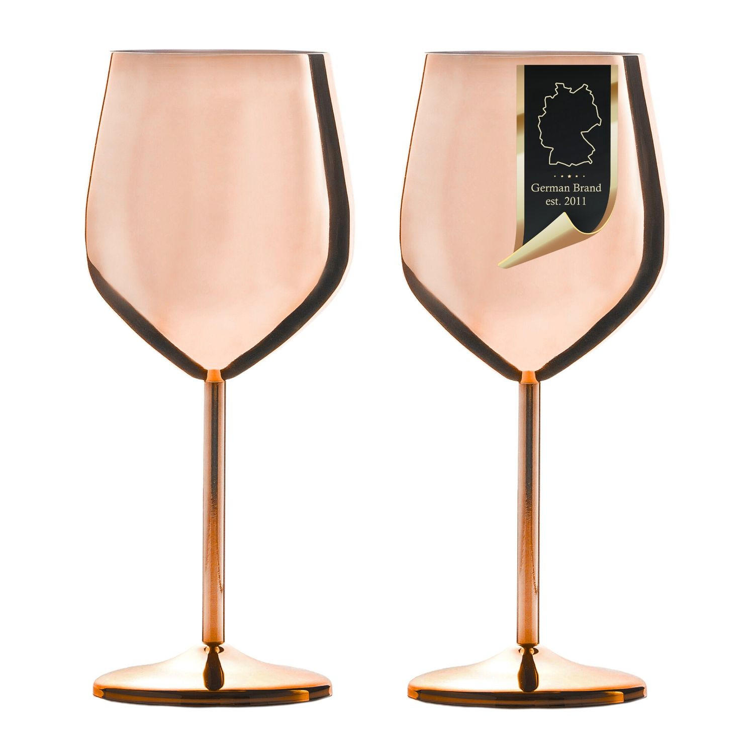 WEINGLAS-SET Edelstahl 400 ml (2er-Set) - Rosa, Metall (0.4L) - Intirilife