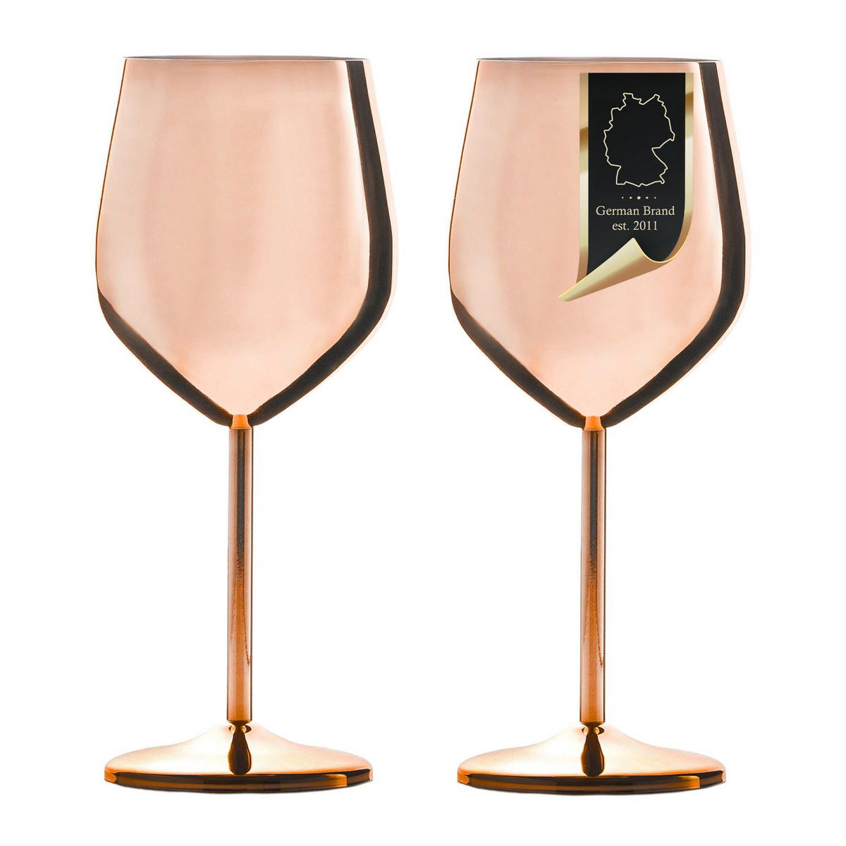 WEINGLAS-SET Edelstahl 400 ml (2er-Set) - Rosa, Metall (0.4L) - Intirilife