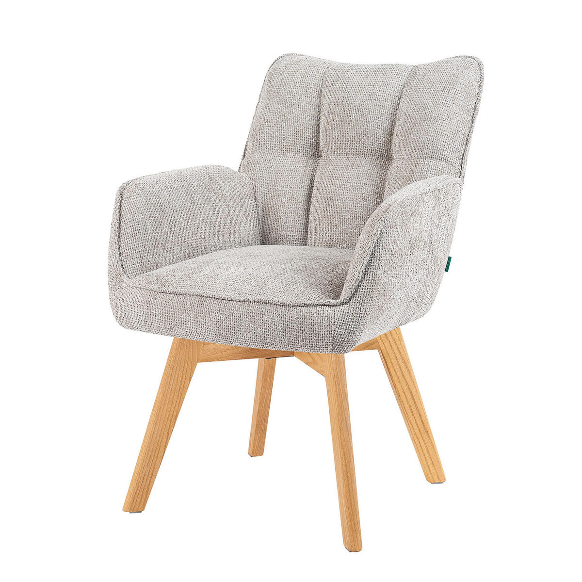 DREHSTUHL Mika-Ella - Honigeiche/Hellgrau, Eichenholz/Holz (59/84/66cm) - DUBI Möbel
