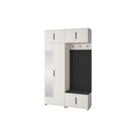 GARDEROBE Napoli version 11 mit Spiegel, mit POLSTERPANEELEN SCHWARZ - Beige/Schwarz, Holzwerkstoff (140/229/40cm) - Jerpax