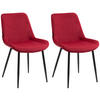 STUHL 2er Set Samt rot - Rot/Schwarz, Textil/Metall (51/80/60cm) - CLP