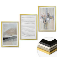 WANDBILDER 3er Set - 40x60 cm Goldrahmen - Abstrakte Erdmuster - Goldfarben, Kunststoff (40/60cm) - ArtPrintCave