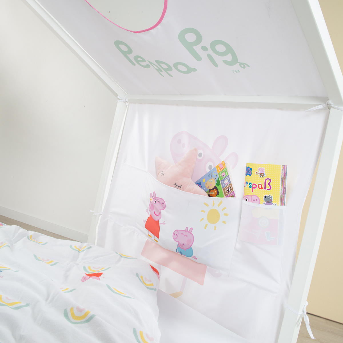 HAUSBETTBEZUG 90 x 200 cm Peppa Pig - Weiß, Kunststoff/Textil (90/200cm) - Roba