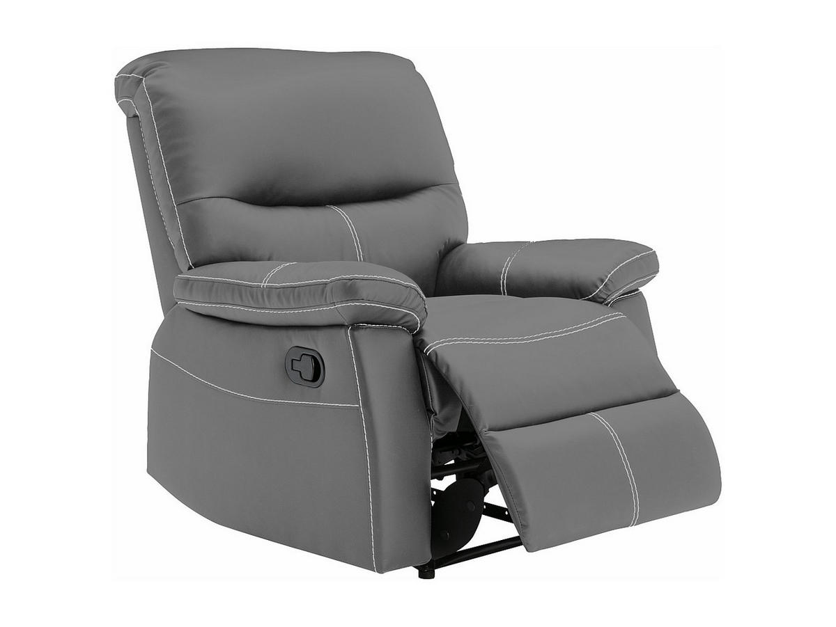 RELAXSESSEL - 1 -Sitzer - Kunstleder - grau - CANBY - Grau, Leder (79/95/90cm) - Vente-Unique