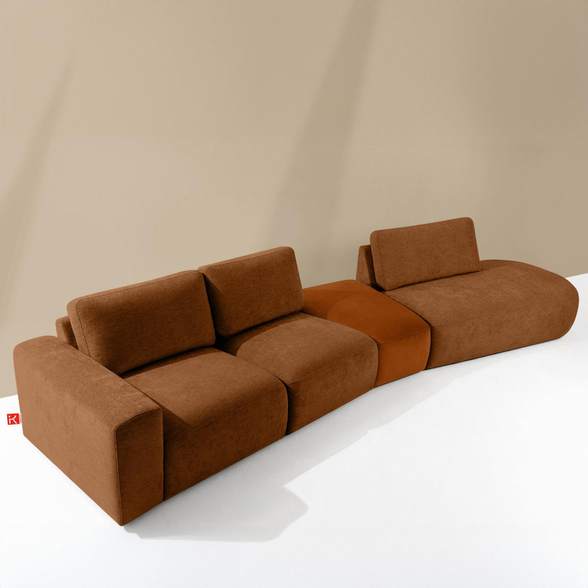 5-SITZER ECKSOFA ZUCCO Chenille rechts, Kupfer - Kupferfarben, Textil (430/84/105cm) - KONSIMO®