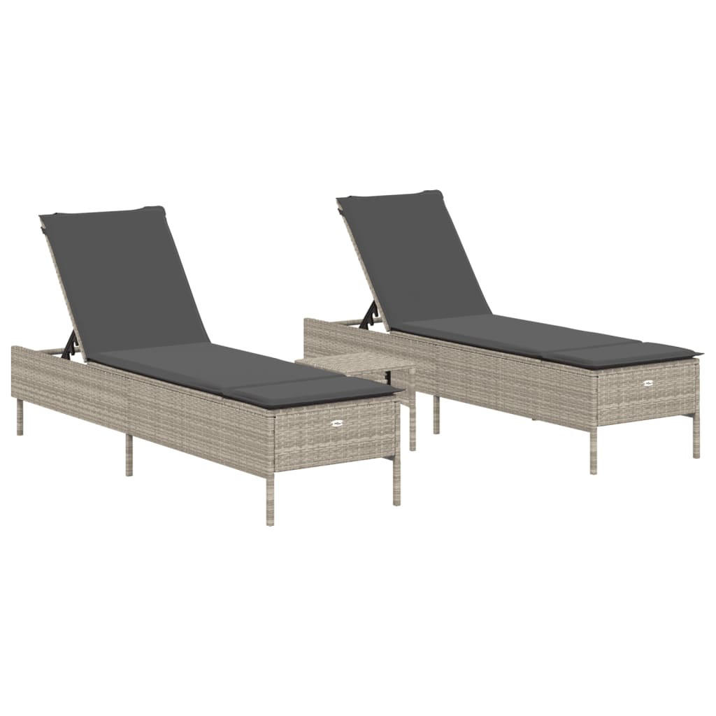 vidaXL Sonnenliegen-Set Dunkelgrau 55x97x198 cm