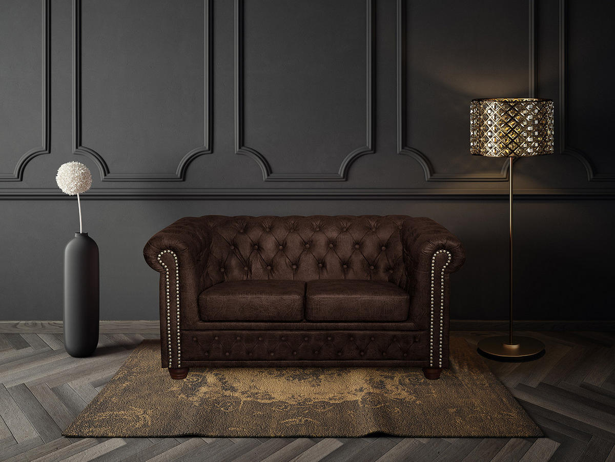 2-SITZER SOFA - Dunkelbraun, Kunststoff (148/72/86cm) - home24