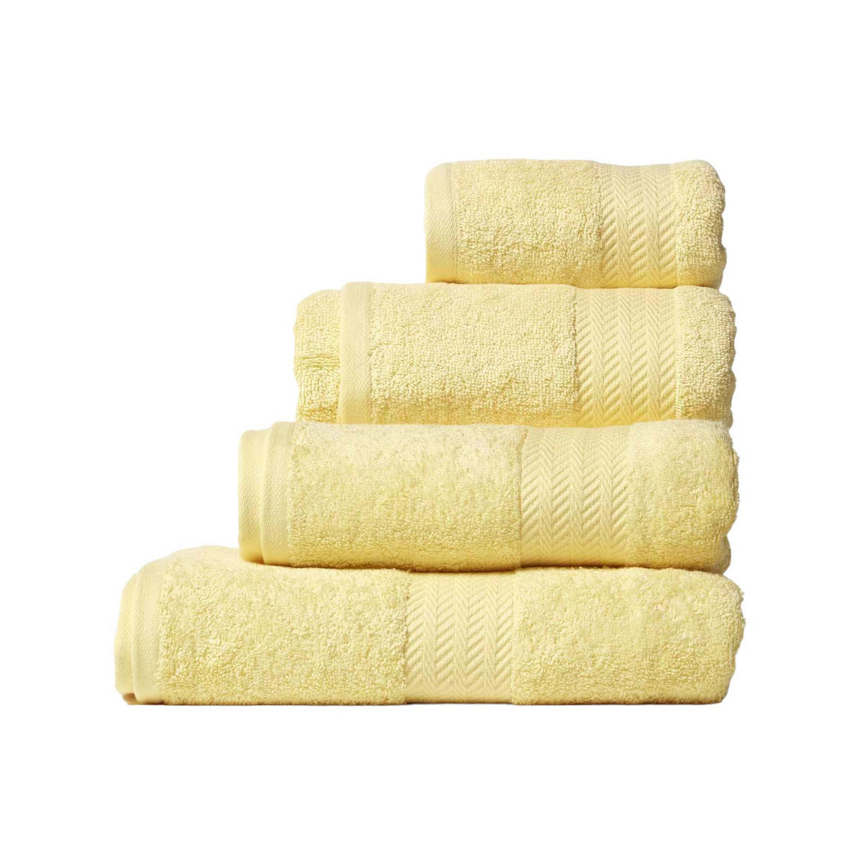 SEIFTUCH Comfort 4er-Set gelb 30/30 cm - Gelb, Textil (30/30cm) - Homescapes