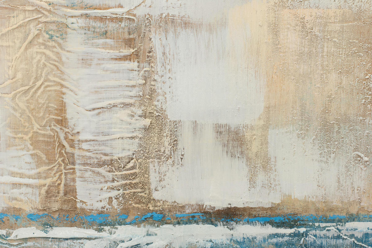 ACRYLBILD HANDGEMALT 60/60 cm - Blau/Beige, Holz/Textil (60/60cm) - KUNSTLOFT