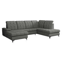 WOHNLANDSCHAFT Enzo, Seite: Links - Schwarz/Grau, Holz/Textil (330/105/212cm) - MIRJAN24