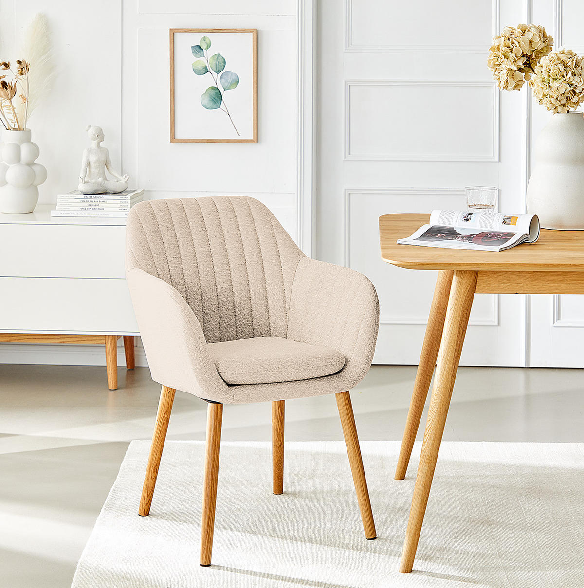 ARMLEHNENSTUHL - Typ A - Beige, Textil (57/83/61cm) - home24