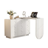 SCHREIBTISCH drehbar mit Schrank MDF White 2-tlg. - Weiß, Holz (110/40/75cm) - Meubliv