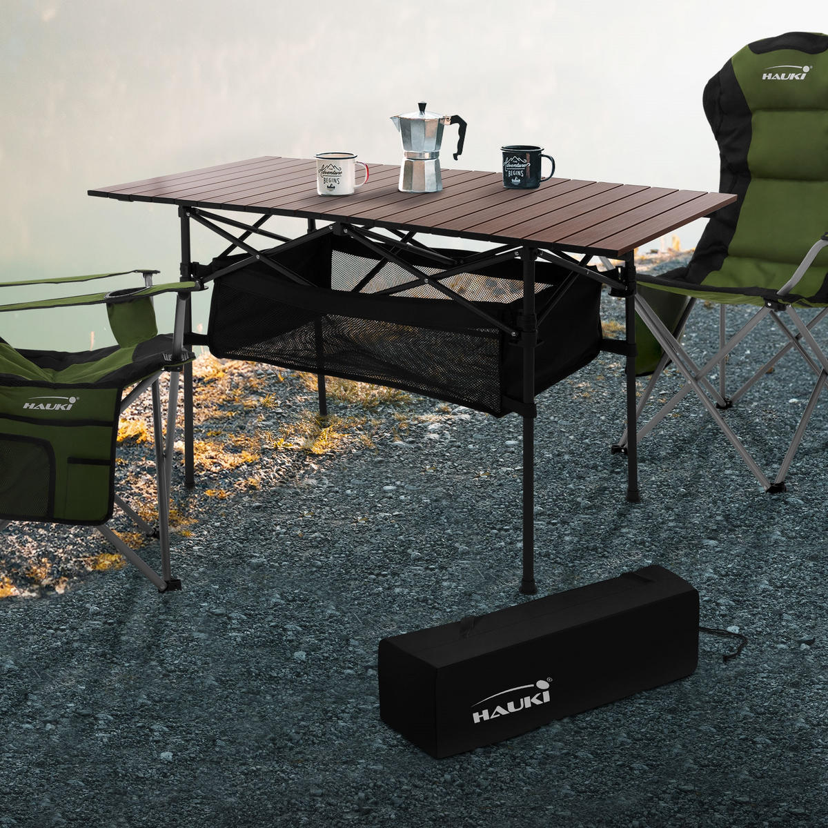 CAMPINGTISCH Braun - Braun, Metall (118/55/64.5cm) - Hauki