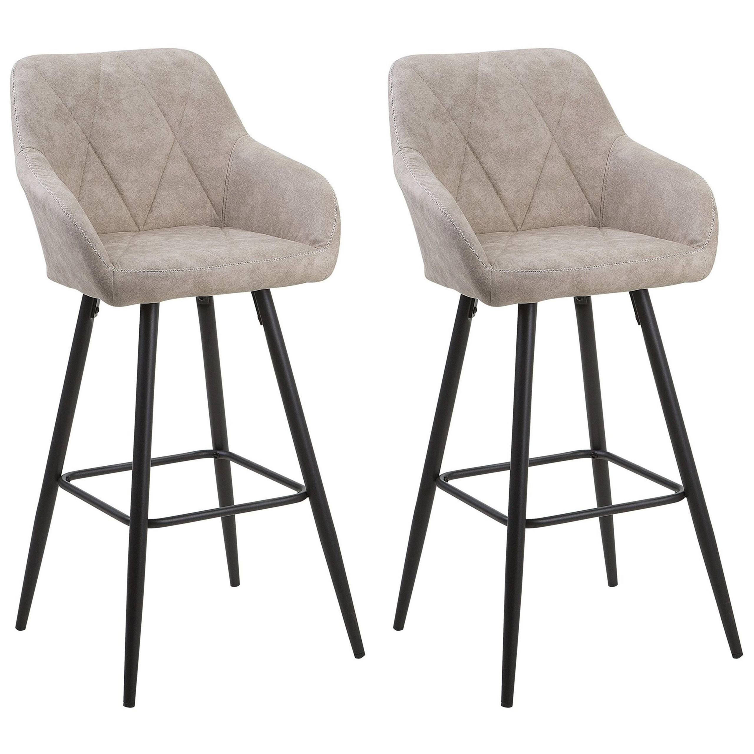 BARSTUHL 2er-Set Polsterbezug Beige Darien - Beige, Textil/Metall (44/104/41cm) - Beliani