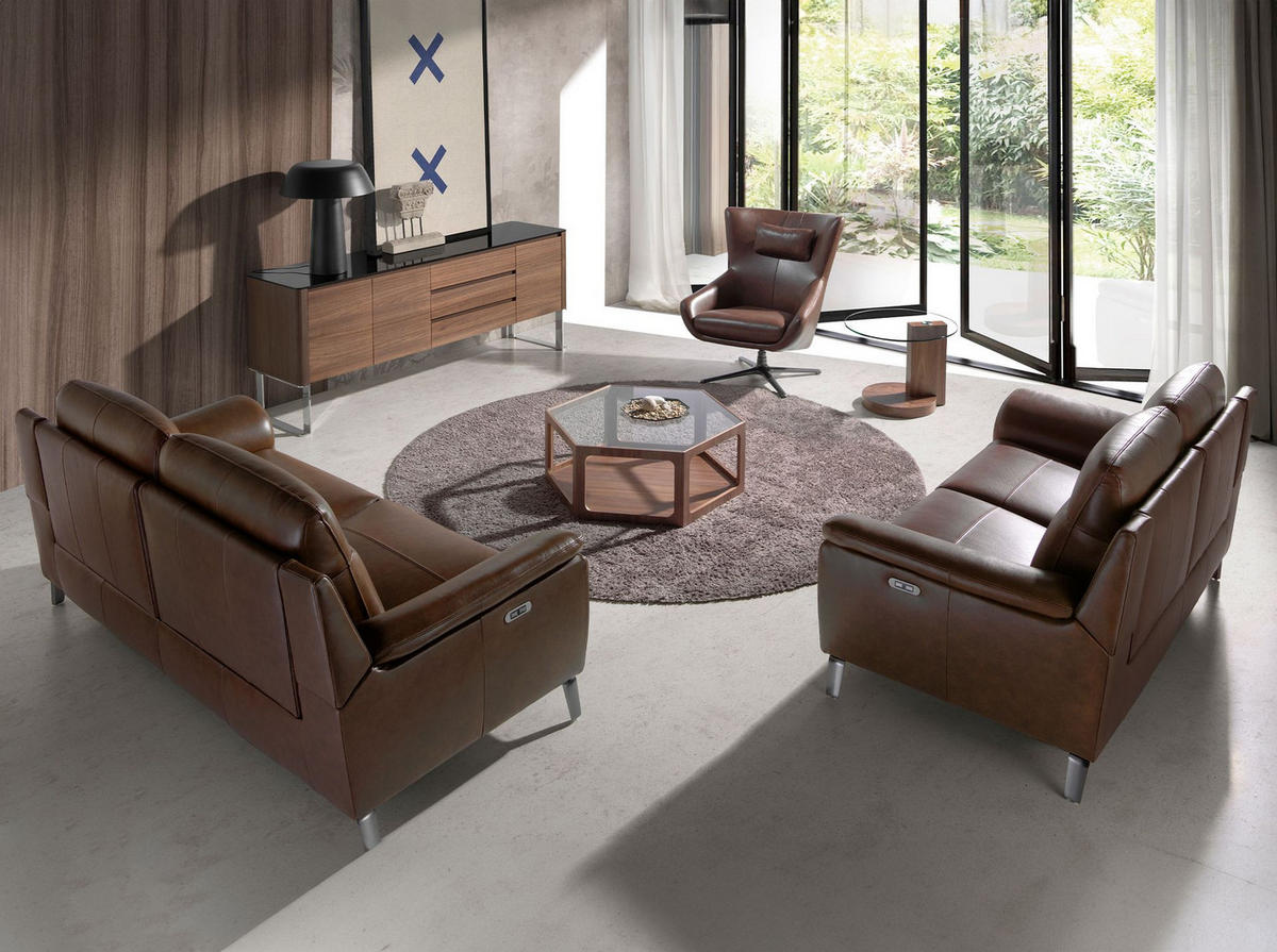 SIDEBOARD Sideboard Nussbaum, verchromter Stahl und schwarze Glasplatte 200/50/81 cm - Walnussfarben/Schwarz, Holz/Metall (200/81/50cm) - ANGEL CERDA