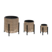 BLUMENTÖPFE 3er-Set - Braun, Kunststoff (42cm) - Atmosphera Createur d´interieur