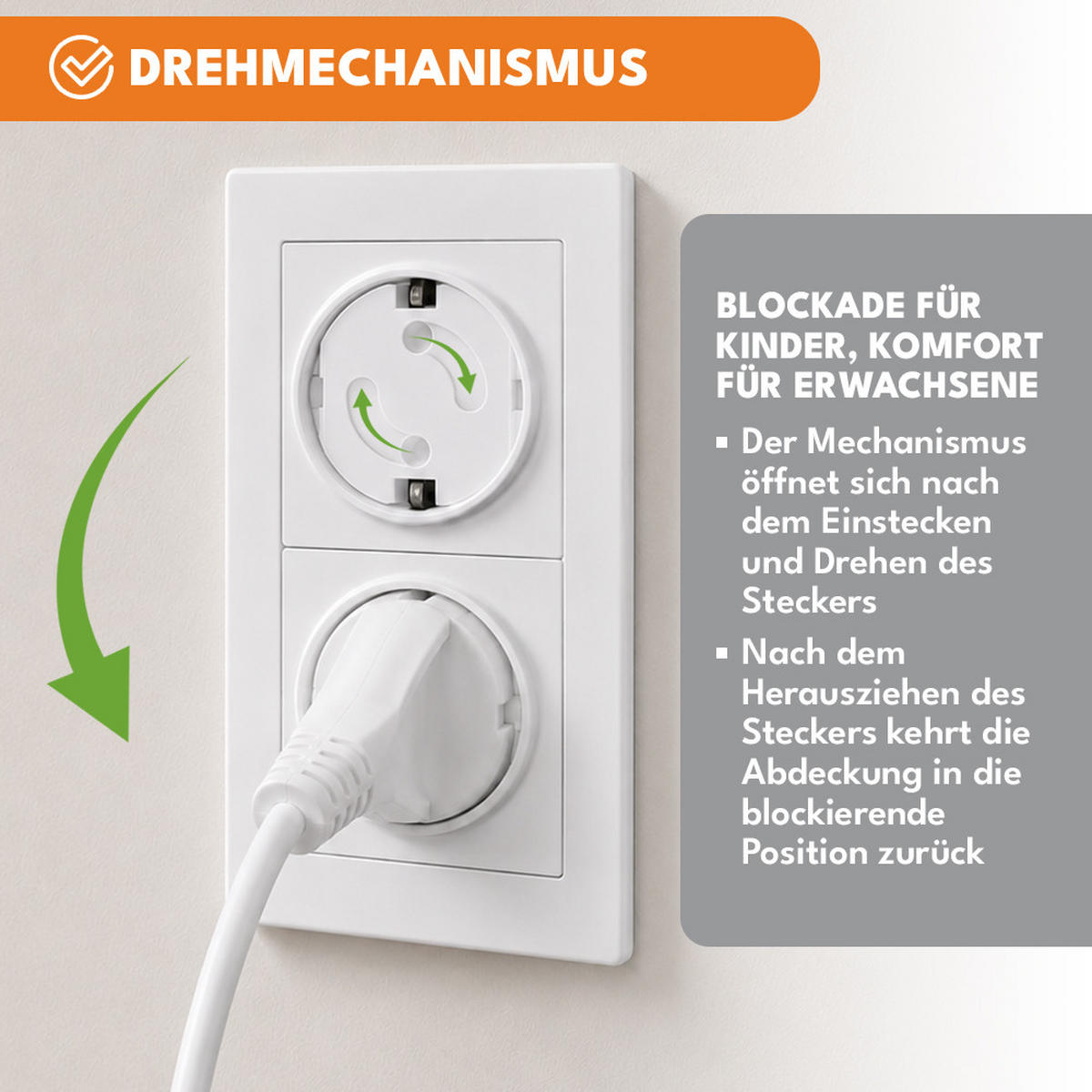 KINDERSICHERUNG Steckdose Set 20 Stück - Weiß, Kunststoff (5/5cm) - KRUMAD