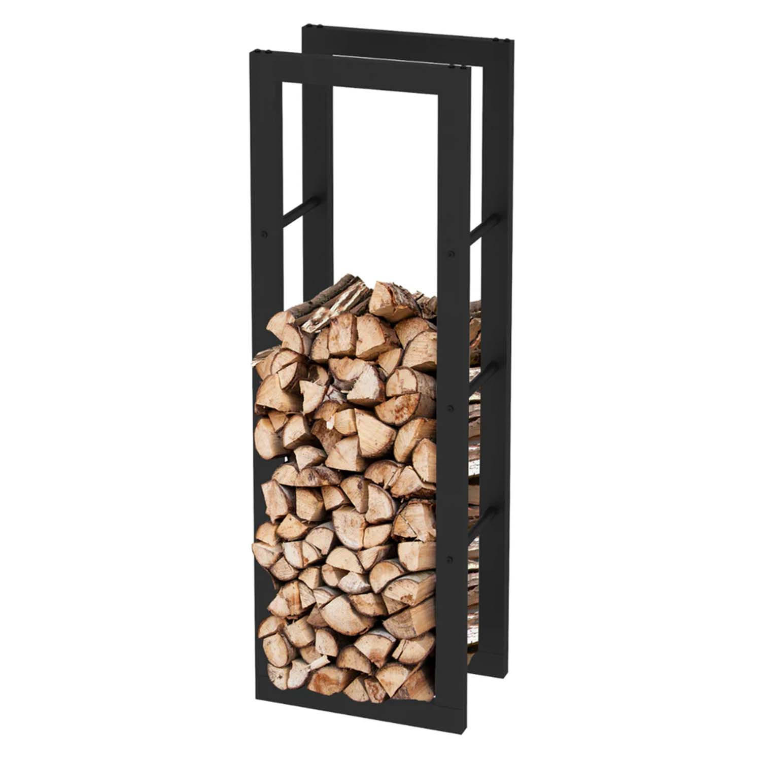 KAMINHOLZREGAL - Metall, Schwarz - BHT 40 x 125 x 25cm - Schwarz, Metall (40/125/25cm) - holz4home