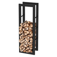 KAMINHOLZREGAL - Metall, Schwarz - BHT 40 x 125 x 25cm - Schwarz, Metall (40/125/25cm) - holz4home