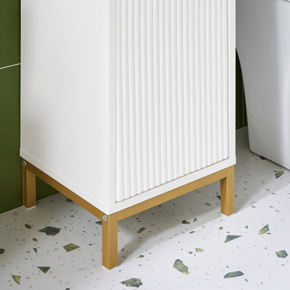 HOCHSCHRANK Weiß - Weiß, Holzwerkstoff/Metall (30/170/30cm) - SoBuy