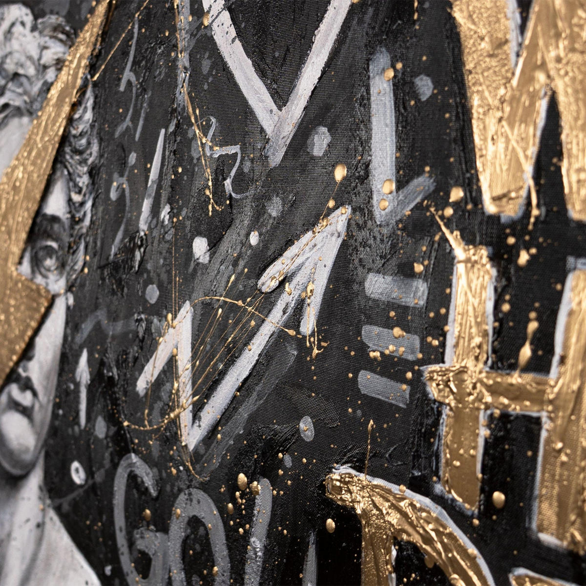 GEMÄLDE Kunst der Motivation Schattenfugenrahmen Gold 160x80 cm - Goldfarben, Holz (160/80cm) - YS-art gallery
