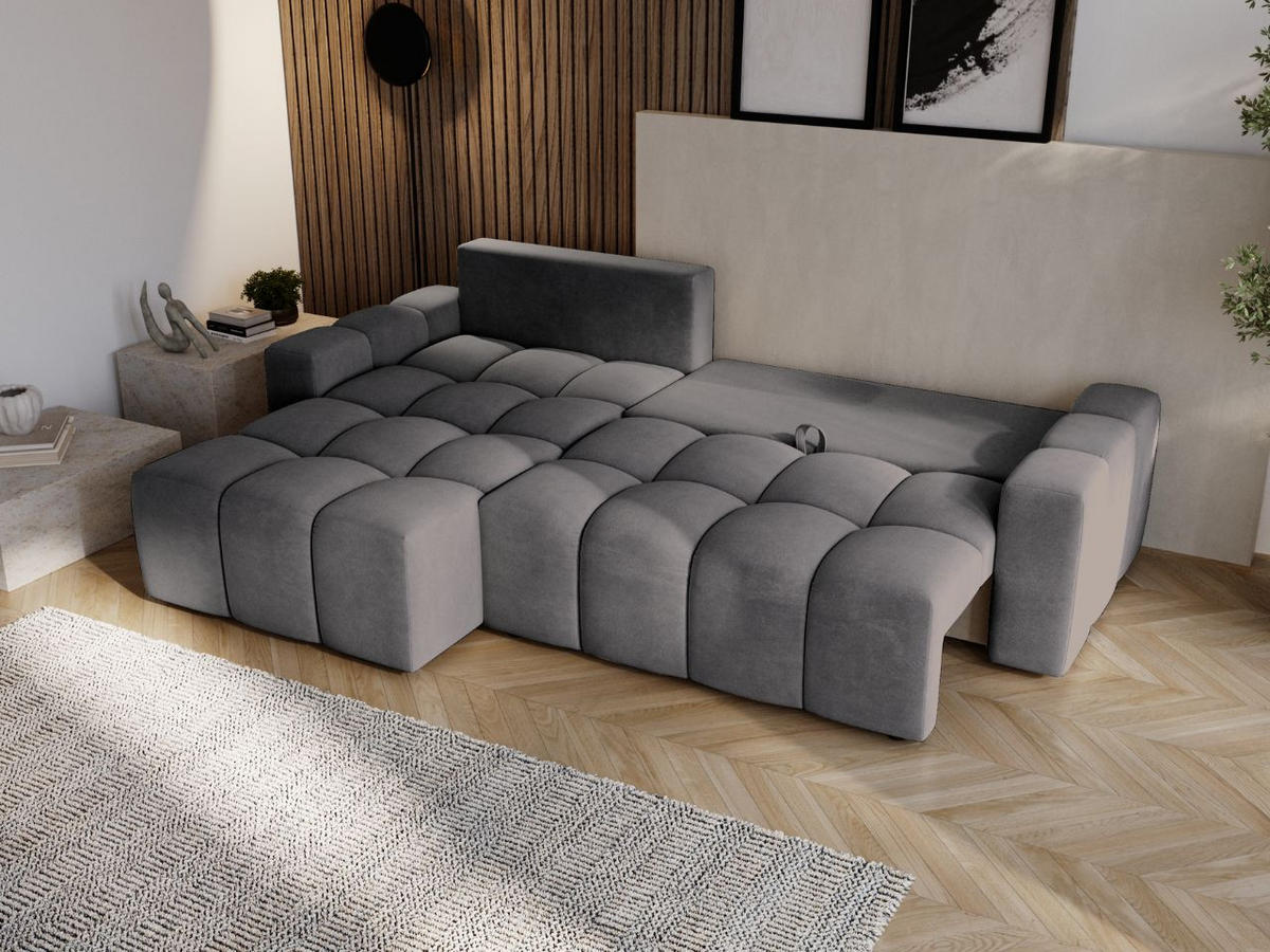 ECKSOFA Bresso Grau - Grau, Holz/Textil (255/168cm) - Graingold