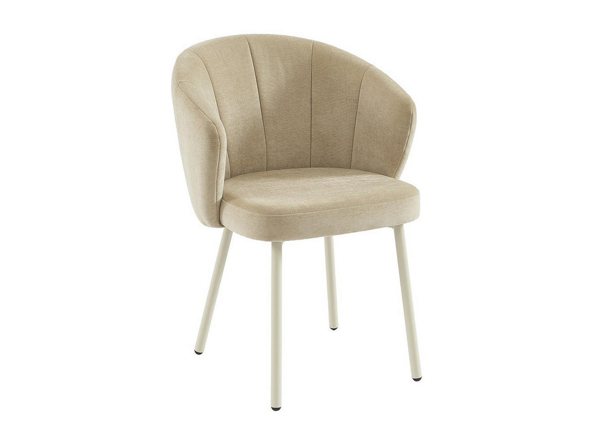 STUHL - 60cm x 62cm - Polyester - beige - TANURY - Beige, Textil (60/78.5/62cm) - Vente-Unique